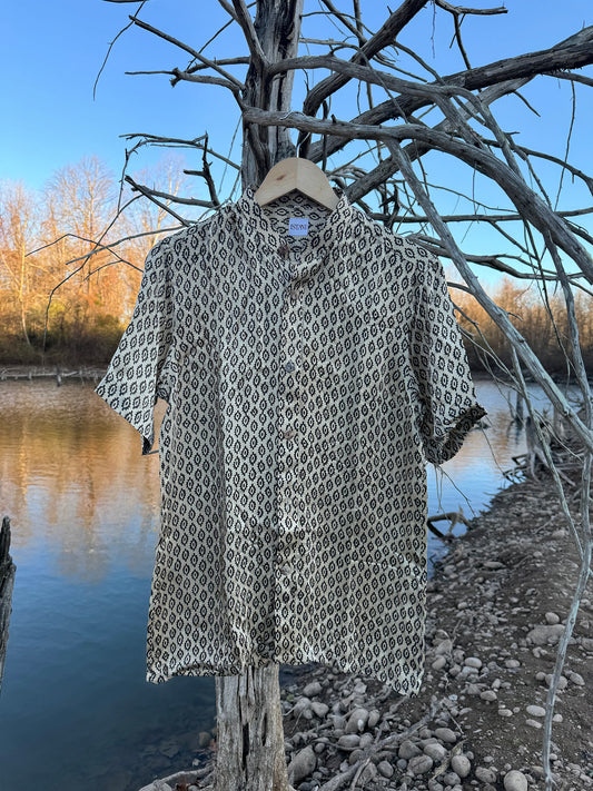 Almond Eyes Silk Button Up